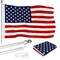 G128 - 6 Feet Tangle Free Spinning Flagpole (Silver) American USA Brass Grommets Printed 3x5 ft (Flag Included) Aluminum Flag Pole